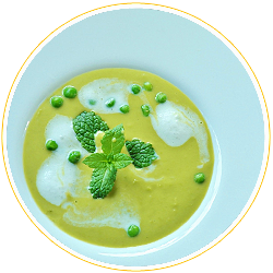 Erbsen-Minze-Suppe